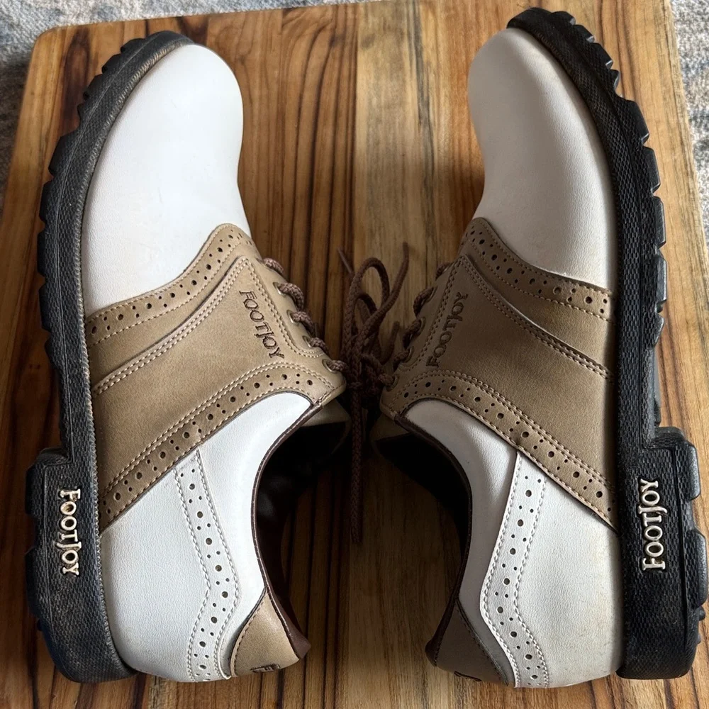 FootJoy Men's Cream and Tan Oxfords